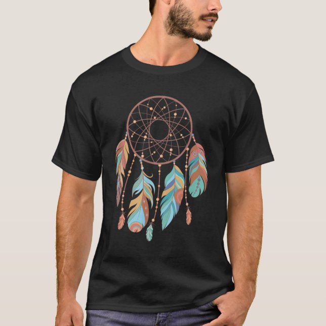 Dream Catcher Native American Feathers Tribal Drea T-Shirt (Vorderseite)