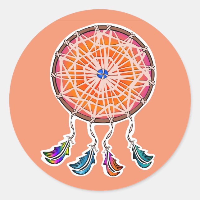 Dream Catcher Round Sticker (Vorderseite)
