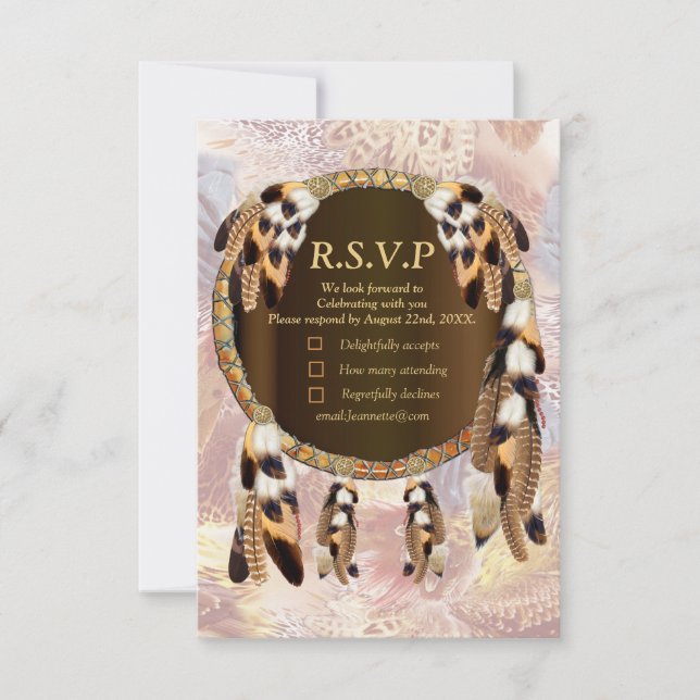 Dream Catcher RSVP Karte (Vorderseite)