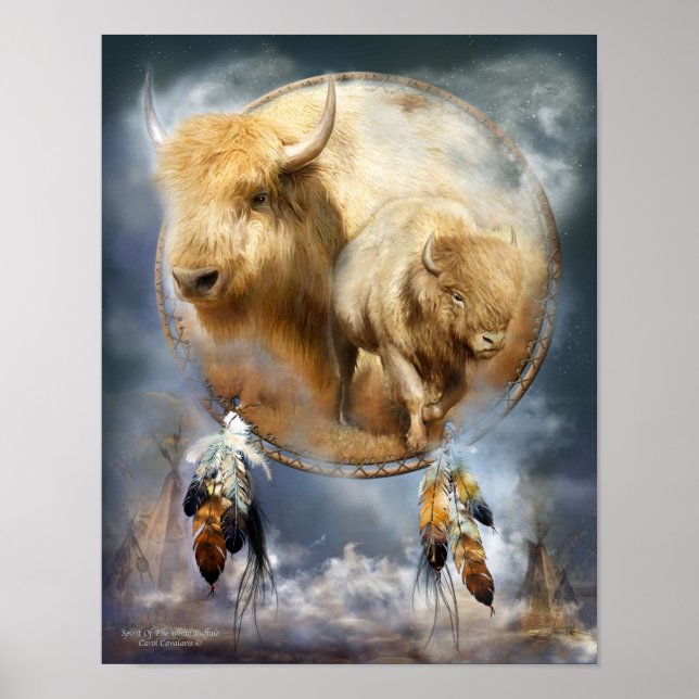 Dream Catcher Serie - Geist des weißen Buffalo Poster (Vorne)
