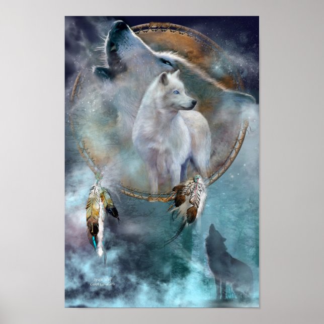 Dream Catcher Series Spirit Wolf Poster/Print Poster (Vorne)