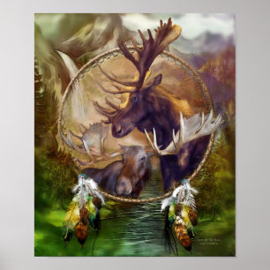 Dream Catcher - Spirit of the Moose Art Poster