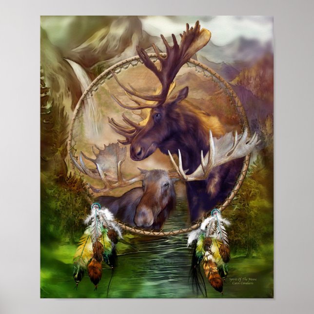 Dream Catcher - Spirit of the Moose Art Poster (Vorne)