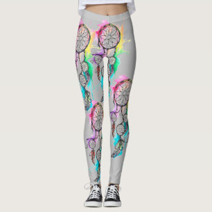 Dream Catcher Splash Paint Art Ladys Leggings