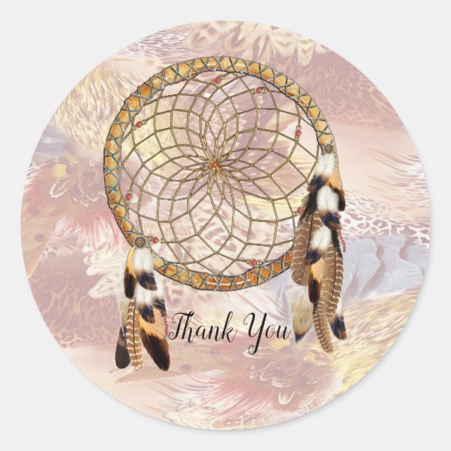 Dream Catcher Stationary Runder Aufkleber (Vorderseite)