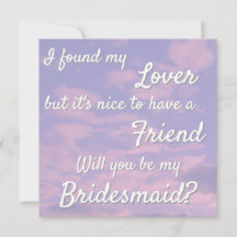 Dream Clouds Lover Bridesmaid Vorschlagskarte