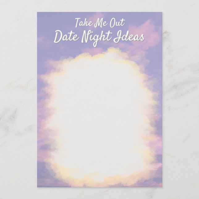 Dream Clouds Lover Cards - Date Night Ideas Hinweiskarte (Vorderseite)