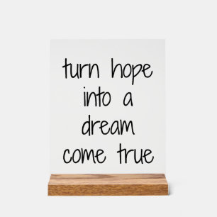 Dream Come True Acrylic Sign Acrylschild