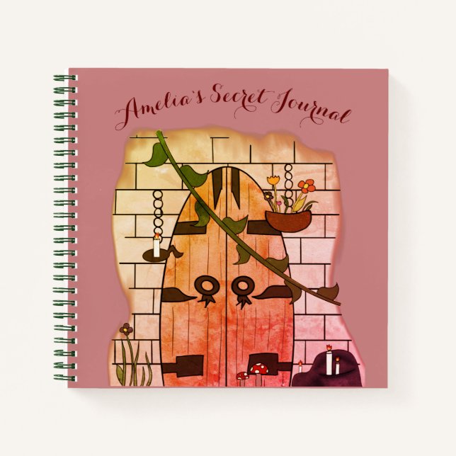 Dream Door Fairy Tale Zeichnend Secret Journal Notizbuch (Vorderseite)