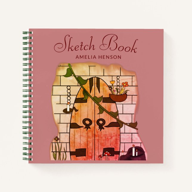 Dream Door Fairy Tale Zeichnend Skizzenbuch Notizbuch (Vorderseite)