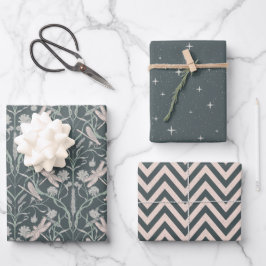 Dream Dragonfly Cornblume, Sterne, Zickzack Geschenkpapier Set