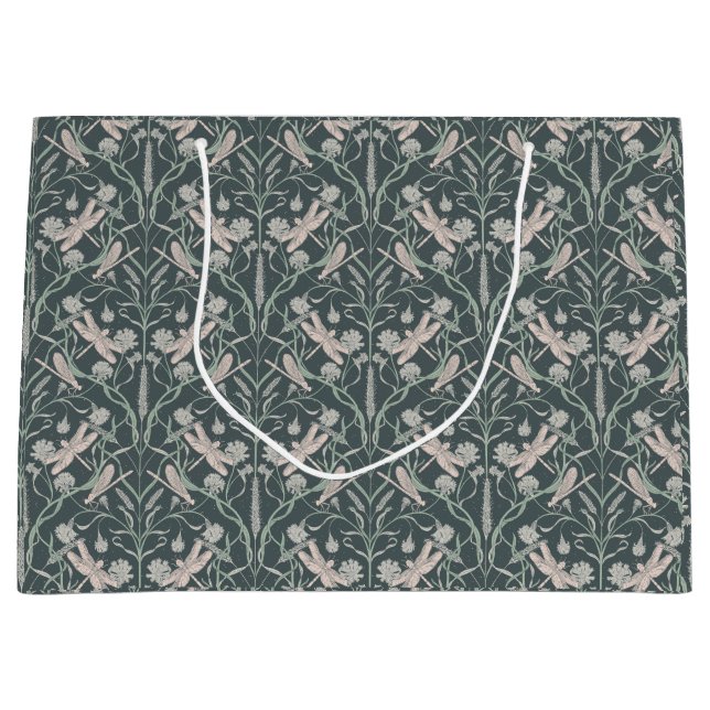 Dream Dragonfly Cornblume, Sterne, Zickzack Große Geschenktüte (Vorderseite)