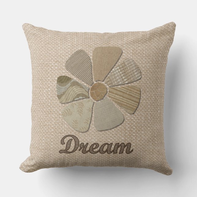 Dream Fabric Applique Blume Collage Kissen (Vorderseite)
