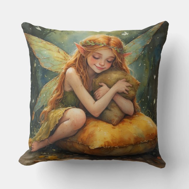 Dream Fairy Holding 2 Pillows Kissen (Vorderseite)
