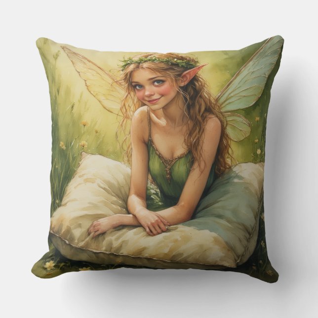 Dream Fairy Holding Pillow  Kissen (Vorderseite)