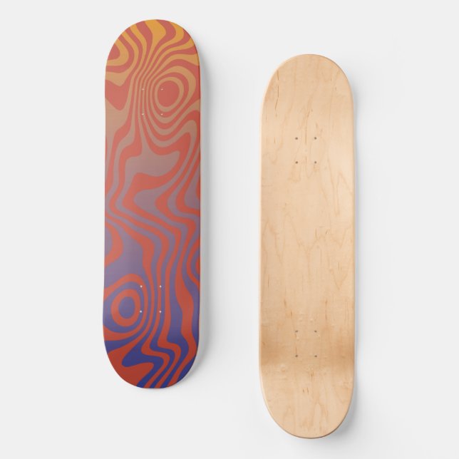 Dream Flow l Abstract Trippy Pattern - No. 01 Skateboard (Vorderseite)