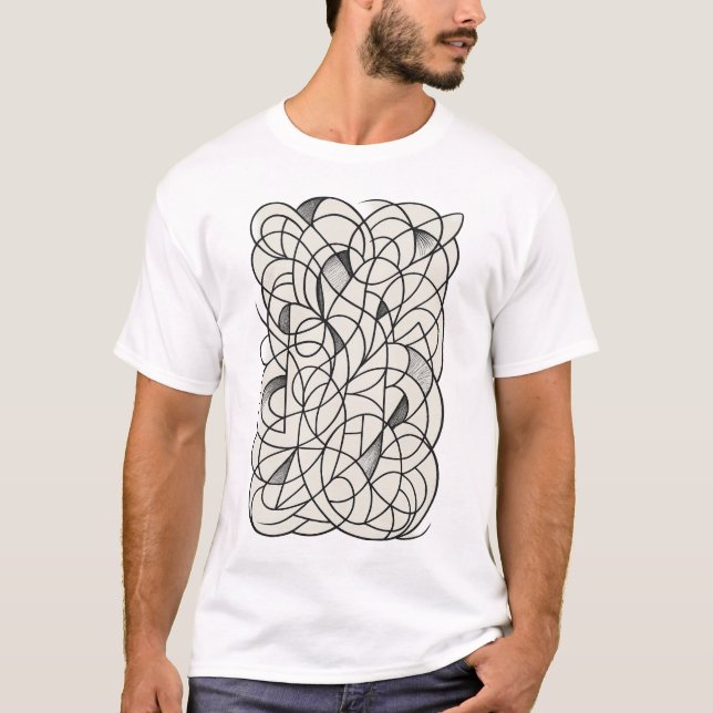 Dream Flow T-Shirt, Abstract Line Art Tee (Vorderseite)