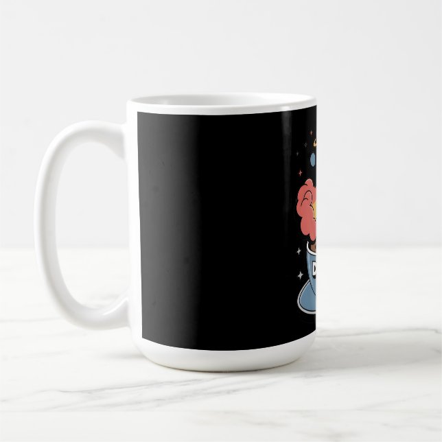 Dream Fuel Graphic: Rocket Launching from Coffee  Kaffeetasse (Links)