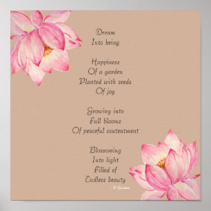 Dream Gedicht mit Lotus-Blume Poster