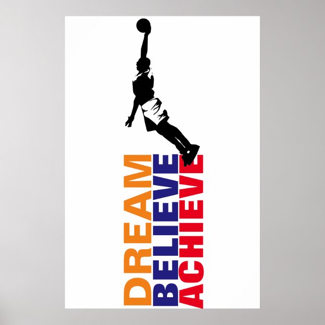 Dream Glaube Basketball Pop Kunst Poster (Vorne)