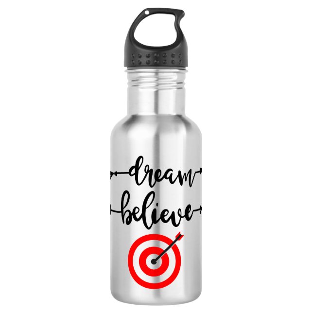 DREAM GLAUBEN ERREICHT EDELSTAHLFLASCHE (Vorderseite)