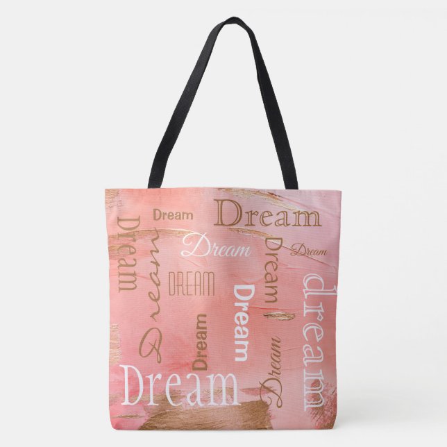 Dream Gold Rosen Blush Typografie Script Wasserfar (Vorderseite)