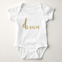 "Dream" Gold Typografie Baby Girl Stilvolle Elegan