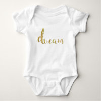 "Dream" Gold Typografie Baby Girl Stilvolle Elegan