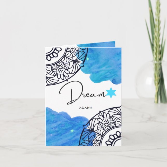 Dream Greeting Card, Kleine, 4 Zoll x 5,6 Zoll Fal Karte (Vorderseite)