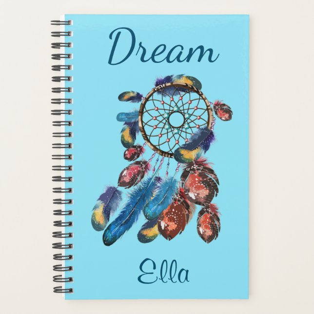 DREAM Hand Drawing Feather Dream Catcher Brauch Planer (Vorderseite)