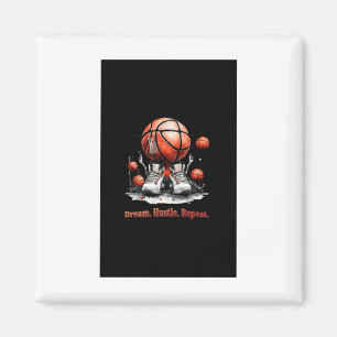 Dream Hustle Wiederholung Basketball Magnet