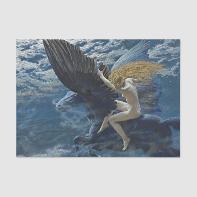 "Dream Idyll - A Valkyrie" von Edward Robert Hughe Seidenpapier (Vorderseite)