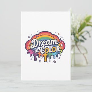 Dream in Color | Rainbow Positive Quote   Einladung