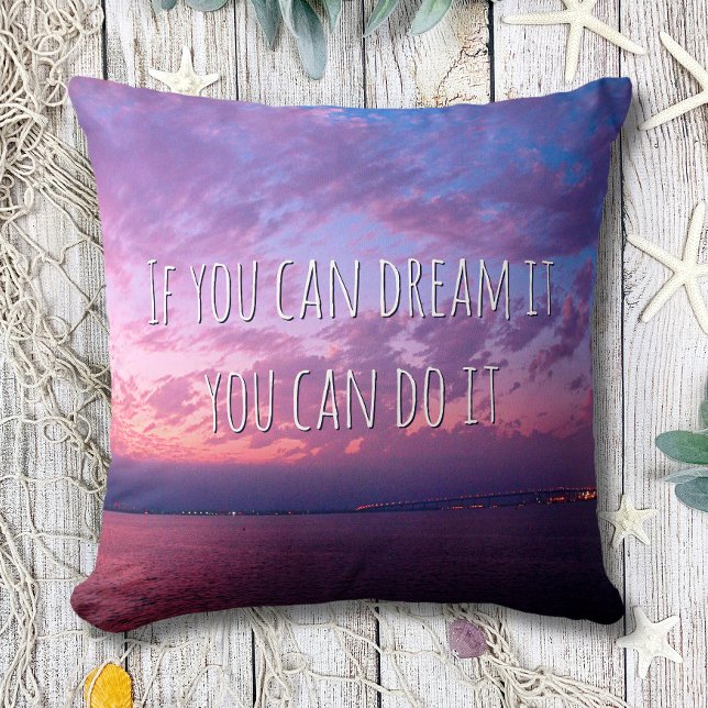 Dream It Do it Lila Ocean Sunset Foto (klein) Kissen (Von Creator hochgeladen)