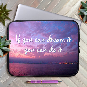Dream It Do It Zitat Lila Ozean Sonnenuntergang Fo Laptopschutzhülle
