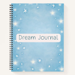 Dream Journal - Aquarellblau und weiße Sterne Notizbuch