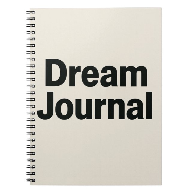 Dream Journal - Bold Schriftart Inspiration Design Notizblock (Vorderseite)