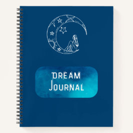 Dream Journal - Handgezogener Mond mit Sternen Notizbuch