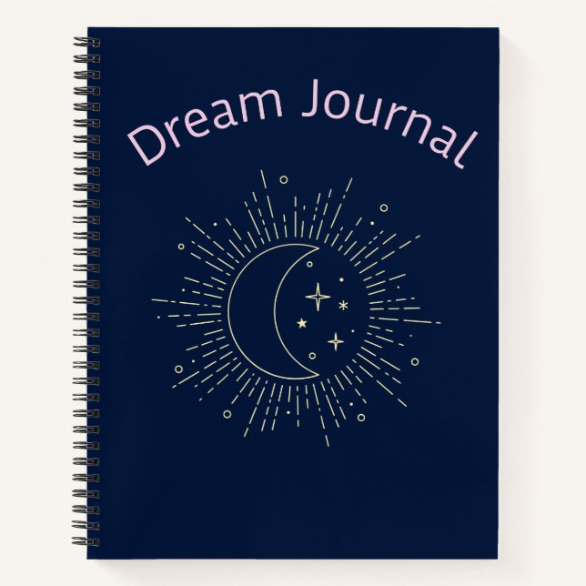 Dream Journal - Vintage kosmische Sonne, Mond und  Notizbuch (Vorderseite)