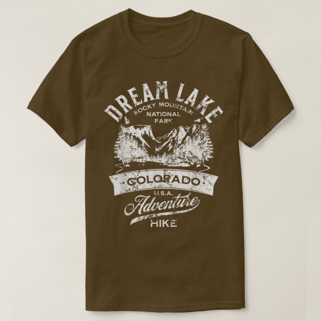 Dream Lake Rocky Mountain National Park Distressed T-Shirt (Design vorne)