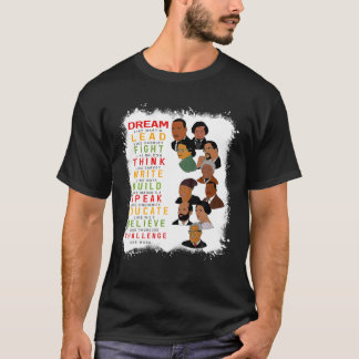 Dream Lead Fight Educational African Woman Black H T-Shirt