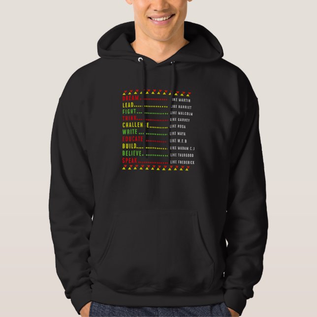 Dream Lead Fight Think Speak Black History Month A Hoodie (Vorderseite)