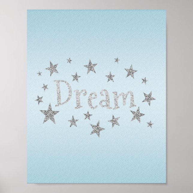 Dream Light Blue mit Silver Glitzer Poster (Vorne)