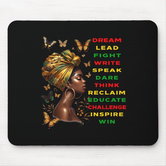 Dream like Black Woman Martin Black History Monte Mousepad (Vorne)