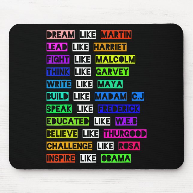 Dream like Martin Lead wie Harriet Women Black Hi Mousepad (Vorne)