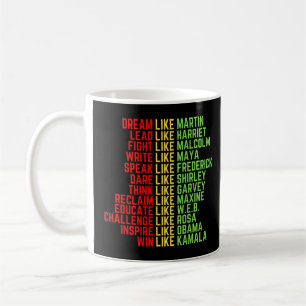 Dream like Martin Men Women Boys Girls Black Histo Kaffeetasse