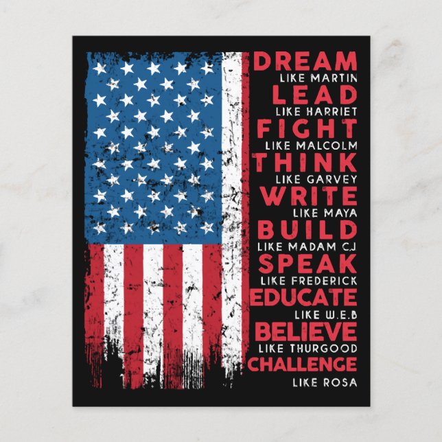 Dream Like Martin Vintag USA Flag Geschenk (Vorderseite)