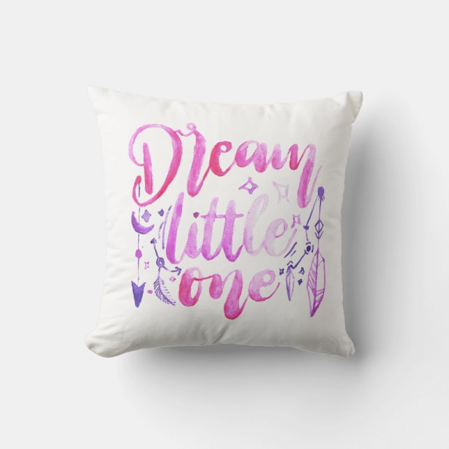 Dream Little One Pink Purple Watercolor Nursery  T Kissen (Vorderseite)