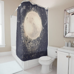 Dream Moon Magie Kosmische Glitzern Duschvorhang
