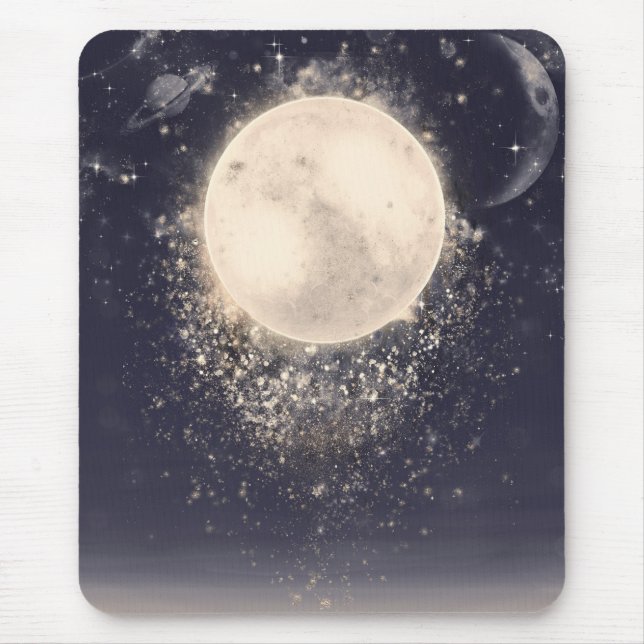 Dream Moon Magie Kosmische Glitzern Mousepad (Vorne)